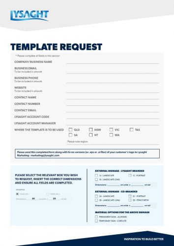 Lysaght Co-Operative Marketing Templates - Approval Form