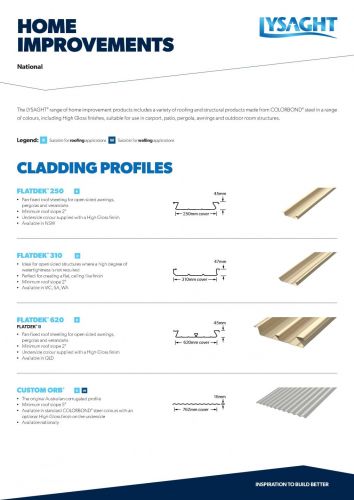Lysaght - Patio and Carport Components - Product Category Flyer