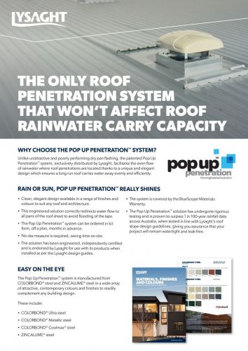 LYSAGHT Pop Up Penetration™ Information Flyer