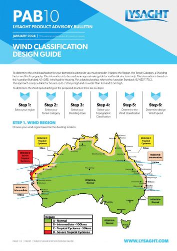 LYSAGHT® Product Advisory Bulletin (PAB10) - Wind Classification