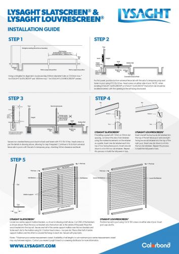 LYSAGHT SLATSCREEN® and LYSAGHT LOUVRESCREEN™ Installation Guide