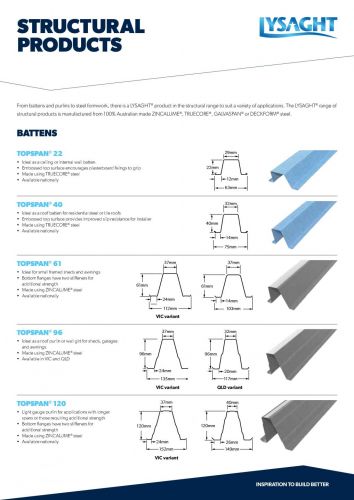 LYSAGHT® Structural Products Flyer