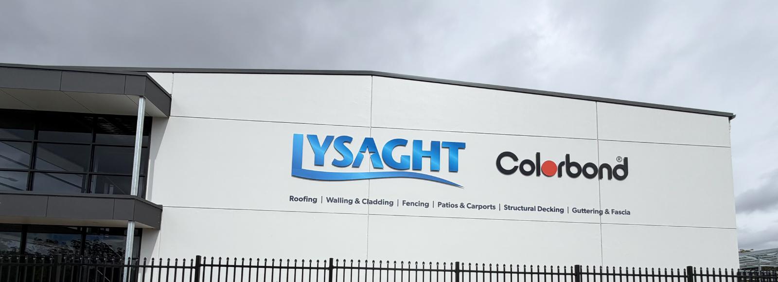 Lysaght and COLORBOND steel signage on the Lysaght Port Macquarie building at Thrumster