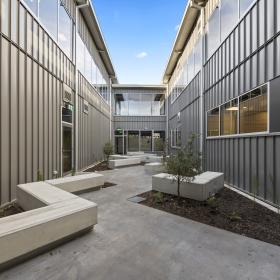Medical centre with ENSEAM steel walling manufactured from COLORBOND steel in colour Wallaby