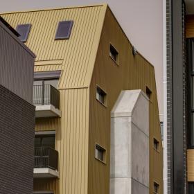 Apartment building with LONGLINE 305 steel walling manufactured from a COLORBOND steel Studio colour