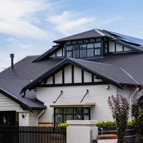 Myrtle Bank - Roof and Render with custom orb roofing in monument