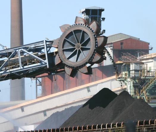 A photo of a coal loader at BlueScope Steel's Port Kembla steelworks