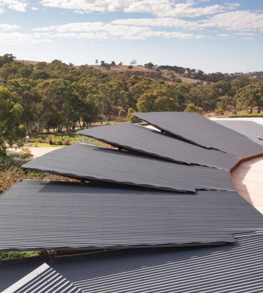 Community centre with CUSTOM ORB steel roofing manufactured from COLORBOND steel in colour Ironstone