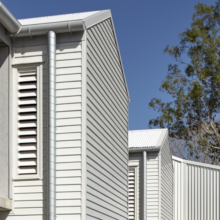 School with WEATHERLINE steel walling manufactured from COLORBOND steel in colour Surfmist