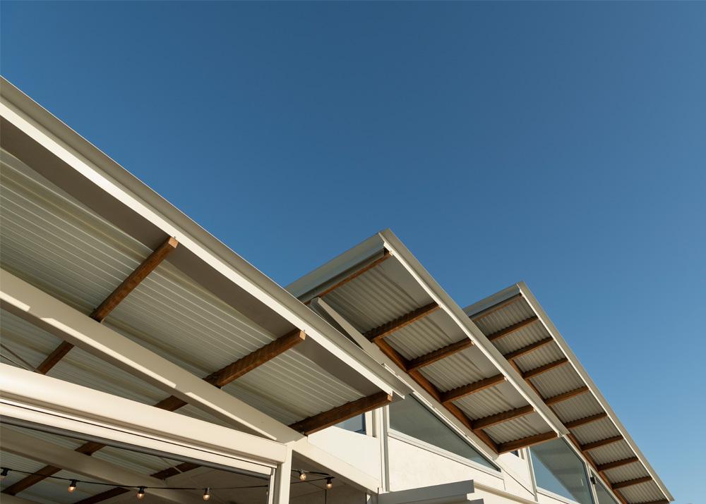 Modern skillion roofs using steel cyclone roofing for high wind resistance