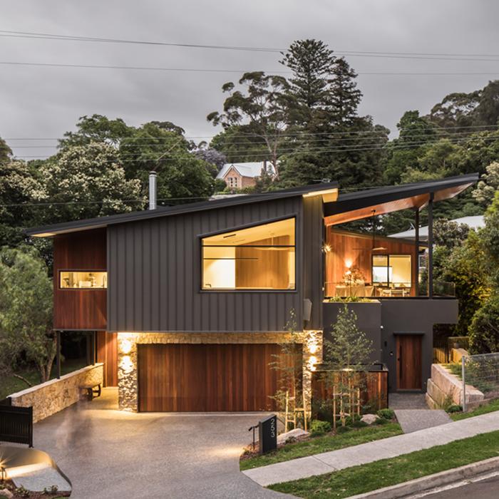 Contemporary two-storey home using LYSAGHT ENSEAM® cladding to create a modern, architectural exterior.