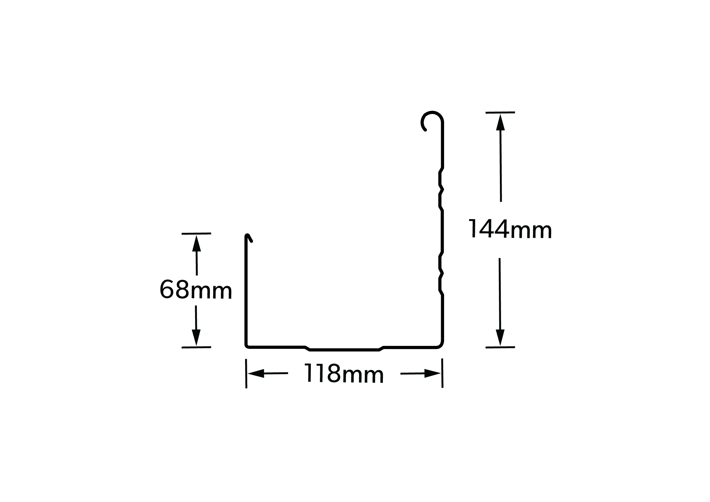 Gutter profiles with a clean, square‑front look