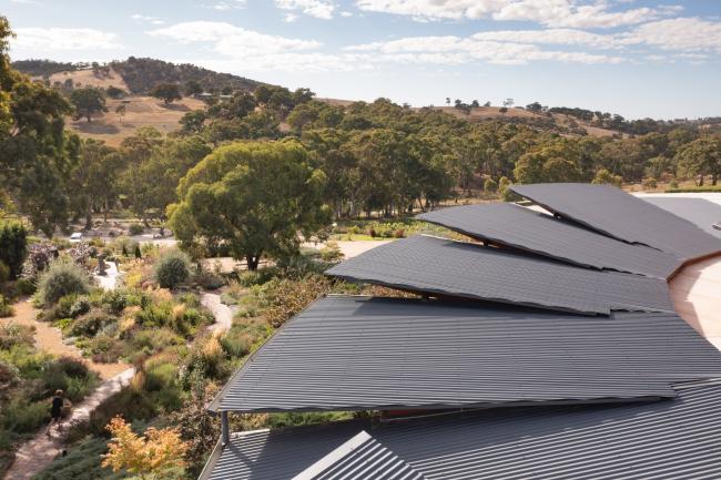 Community centre with CUSTOM ORB steel roofing manufactured from COLORBOND steel in colour Ironstone