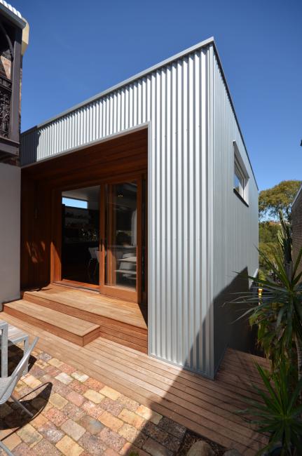 House with CUSTOM ORB ACCENT steel roofing manufactured from ZINCALUME steel