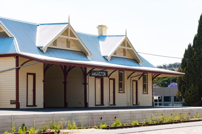 Railway station with CUSTOM ORB ACCENT steel roofing manufactured from Heritage Galvanised Z600 steel