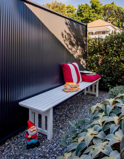 MINISCREEN fencing made from COLORBOND steel in colour Woodland Grey