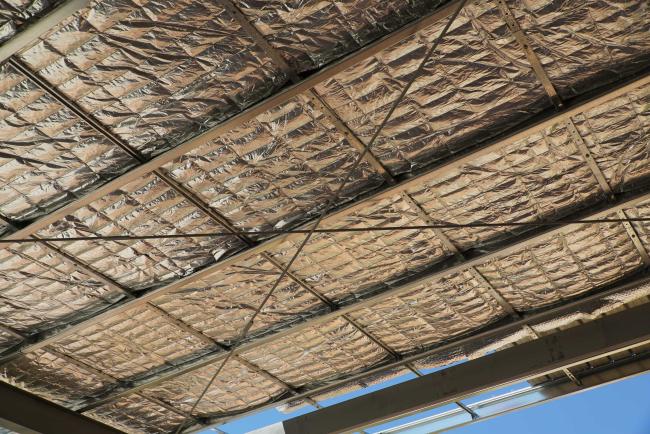 School building under construction with SUPAPURLIN purlins and SUPABRIDGE system manufactured from GALVASPAN steel