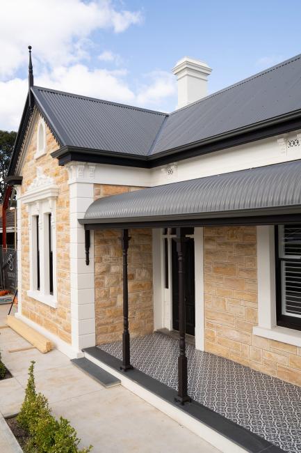  Tribecca Property Group Office with custom orb roofing and ogee gutters in woodland grey