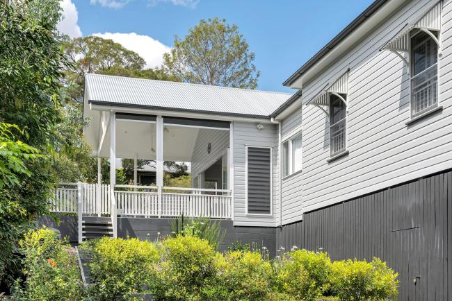 Queenslander House in Wilston QLD with custom orb roofing in zincalume finish