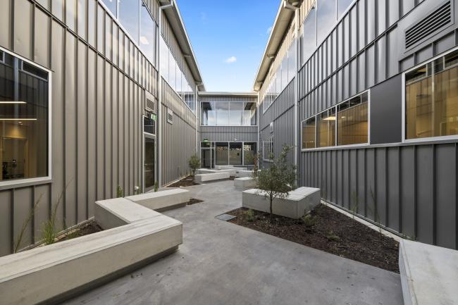 Medical centre with ENSEAM steel walling manufactured from COLORBOND steel in colour Wallaby
